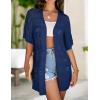imageZeagoo Lightweight Summer Crochet Cardigan for Women Short Sleeve Kimono Boho Oversized Open Front Knitted CardiganNavy Blue