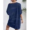 imageZeagoo Lightweight Summer Crochet Cardigan for Women Short Sleeve Kimono Boho Oversized Open Front Knitted CardiganNavy Blue