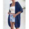 imageZeagoo Lightweight Summer Crochet Cardigan for Women Short Sleeve Kimono Boho Oversized Open Front Knitted CardiganNavy Blue