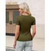 imageZeagoo Womens Short Sleeve Tops Casual Crewneck Ribbed Knit Slim Fitted Basic Tee Stretchy Shirts 2025 Summer Trendy OutfitsArmy Green