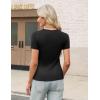 imageZeagoo Womens Short Sleeve Tops Casual Crewneck Ribbed Knit Slim Fitted Basic Tee Stretchy Shirts 2025 Summer Trendy OutfitsBlack