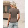 imageZeagoo Womens Short Sleeve Tops Casual Crewneck Ribbed Knit Slim Fitted Basic Tee Stretchy Shirts 2025 Summer Trendy OutfitsBlackbrownbeige