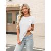 imageZeagoo Womens Short Sleeve Tops Casual Crewneck Ribbed Knit Slim Fitted Basic Tee Stretchy Shirts 2025 Summer Trendy OutfitsBlackwhitedark Grey
