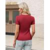 imageZeagoo Womens Short Sleeve Tops Casual Crewneck Ribbed Knit Slim Fitted Basic Tee Stretchy Shirts 2025 Summer Trendy OutfitsBlackwhitered