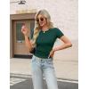 imageZeagoo Womens Short Sleeve Tops Casual Crewneck Ribbed Knit Slim Fitted Basic Tee Stretchy Shirts 2025 Summer Trendy OutfitsGreen