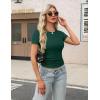 imageZeagoo Womens Short Sleeve Tops Casual Crewneck Ribbed Knit Slim Fitted Basic Tee Stretchy Shirts 2025 Summer Trendy OutfitsGreen