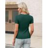 imageZeagoo Womens Short Sleeve Tops Casual Crewneck Ribbed Knit Slim Fitted Basic Tee Stretchy Shirts 2025 Summer Trendy OutfitsGreen