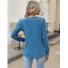 imageZeagoo Long Sleeve Shirts for Women 2025 Casual Pleated V Neck Fall Tunic Tops Button Down Blouse Dressy Loose TShirtsBlue