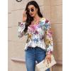 imageZeagoo Long Sleeve Shirts for Women 2025 Casual Pleated V Neck Fall Tunic Tops Button Down Blouse Dressy Loose TShirtsColorful