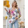 imageZeagoo Long Sleeve Shirts for Women 2025 Casual Pleated V Neck Fall Tunic Tops Button Down Blouse Dressy Loose TShirtsColorful