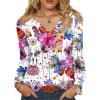 imageZeagoo Long Sleeve Shirts for Women 2025 Casual Pleated V Neck Fall Tunic Tops Button Down Blouse Dressy Loose TShirtsColorful