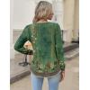 imageZeagoo Long Sleeve Shirts for Women 2025 Casual Pleated V Neck Fall Tunic Tops Button Down Blouse Dressy Loose TShirtsGreen Ethnic Print