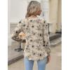 imageZeagoo Long Sleeve Shirts for Women 2025 Casual Pleated V Neck Fall Tunic Tops Button Down Blouse Dressy Loose TShirtsLight Coffee Floral