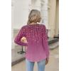 imageZeagoo Long Sleeve Shirts for Women 2025 Casual Pleated V Neck Fall Tunic Tops Button Down Blouse Dressy Loose TShirtsPink Print