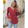 imageZeagoo Long Sleeve Shirts for Women 2025 Casual Pleated V Neck Fall Tunic Tops Button Down Blouse Dressy Loose TShirtsRed Floral