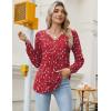 imageZeagoo Long Sleeve Shirts for Women 2025 Casual Pleated V Neck Fall Tunic Tops Button Down Blouse Dressy Loose TShirtsRed Floral