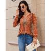 imageZeagoo Long Sleeve Shirts for Women 2025 Casual Pleated V Neck Fall Tunic Tops Button Down Blouse Dressy Loose TShirtsVintage Flower