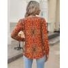 imageZeagoo Long Sleeve Shirts for Women 2025 Casual Pleated V Neck Fall Tunic Tops Button Down Blouse Dressy Loose TShirtsVintage Flower