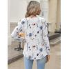 imageZeagoo Long Sleeve Shirts for Women 2025 Casual Pleated V Neck Fall Tunic Tops Button Down Blouse Dressy Loose TShirtsWhite Floral