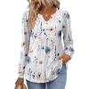 imageZeagoo Long Sleeve Shirts for Women 2025 Casual Pleated V Neck Fall Tunic Tops Button Down Blouse Dressy Loose TShirtsWhite Floral