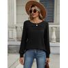 imageZeagoo Long Sleeve Shirts for Women Casual Fall Fashion Crewneck Pleated Tunic Tops Work Outfit BlouseBlack