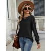imageZeagoo Long Sleeve Shirts for Women Casual Fall Fashion Crewneck Pleated Tunic Tops Work Outfit BlouseBlack
