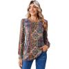 imageZeagoo Long Sleeve Shirts for Women Casual Fall Fashion Crewneck Pleated Tunic Tops Work Outfit BlouseBoho Multicolor 721