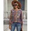 imageZeagoo Long Sleeve Shirts for Women Casual Fall Fashion Crewneck Pleated Tunic Tops Work Outfit BlouseBoho Multicolor 721