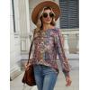 imageZeagoo Long Sleeve Shirts for Women Casual Fall Fashion Crewneck Pleated Tunic Tops Work Outfit BlouseBoho Multicolor 721