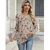 imageZeagoo Long Sleeve Shirts for Women Casual Fall Fashion Crewneck Pleated Tunic Tops Work Outfit BlouseFloral 170