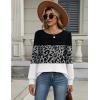 imageZeagoo Long Sleeve Shirts for Women Casual Fall Fashion Crewneck Pleated Tunic Tops Work Outfit BlouseLeopard Grey 519