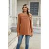 imageZeagoo Long Sleeve Shirts for Women Casual Fall Fashion Crewneck Pleated Tunic Tops Work Outfit BlouseMaple
