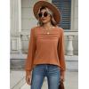 imageZeagoo Long Sleeve Shirts for Women Casual Fall Fashion Crewneck Pleated Tunic Tops Work Outfit BlouseMaple