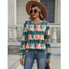 imageZeagoo Long Sleeve Shirts for Women Casual Fall Fashion Crewneck Pleated Tunic Tops Work Outfit BlouseMulticolor 517