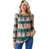 imageZeagoo Long Sleeve Shirts for Women Casual Fall Fashion Crewneck Pleated Tunic Tops Work Outfit BlouseMulticolor 517