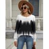 imageZeagoo Long Sleeve Shirts for Women Casual Fall Fashion Crewneck Pleated Tunic Tops Work Outfit BlousePrinted Black White 204