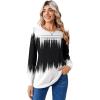 imageZeagoo Long Sleeve Shirts for Women Casual Fall Fashion Crewneck Pleated Tunic Tops Work Outfit BlousePrinted Black White 204