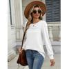 imageZeagoo Long Sleeve Shirts for Women Casual Fall Fashion Crewneck Pleated Tunic Tops Work Outfit BlouseWhite