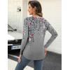 imageZeagoo Long Sleeve Shirts for Women Crew Neck Casual Fall Fashion Blouses Basic Tunic Tops Dressy Work ClothesAgrey Printhf36