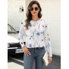 imageZeagoo Long Sleeve Shirts for Women Crew Neck Casual Fall Fashion Blouses Basic Tunic Tops Dressy Work ClothesAwhite Flowerbf112