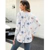 imageZeagoo Long Sleeve Shirts for Women Crew Neck Casual Fall Fashion Blouses Basic Tunic Tops Dressy Work ClothesAwhite Flowerbf112