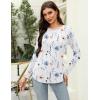 imageZeagoo Long Sleeve Shirts for Women Crew Neck Casual Fall Fashion Blouses Basic Tunic Tops Dressy Work ClothesAwhite Flowerbf112