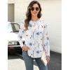 imageZeagoo Long Sleeve Shirts for Women Crew Neck Casual Fall Fashion Blouses Basic Tunic Tops Dressy Work ClothesAwhite Flowerbf112