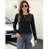 imageZeagoo Long Sleeve Shirts for Women Crew Neck Casual Fall Fashion Blouses Basic Tunic Tops Dressy Work ClothesBlack