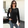 imageZeagoo Long Sleeve Shirts for Women Crew Neck Casual Fall Fashion Blouses Basic Tunic Tops Dressy Work ClothesBlack