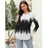 imageZeagoo Long Sleeve Shirts for Women Crew Neck Casual Fall Fashion Blouses Basic Tunic Tops Dressy Work ClothesBlack Whitejb204
