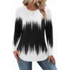imageZeagoo Long Sleeve Shirts for Women Crew Neck Casual Fall Fashion Blouses Basic Tunic Tops Dressy Work ClothesBlack Whitejb204