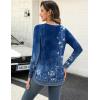 imageZeagoo Long Sleeve Shirts for Women Crew Neck Casual Fall Fashion Blouses Basic Tunic Tops Dressy Work ClothesBlue Flowermz712