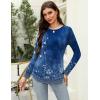 imageZeagoo Long Sleeve Shirts for Women Crew Neck Casual Fall Fashion Blouses Basic Tunic Tops Dressy Work ClothesBlue Flowermz712