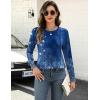 imageZeagoo Long Sleeve Shirts for Women Crew Neck Casual Fall Fashion Blouses Basic Tunic Tops Dressy Work ClothesBlue Flowermz712